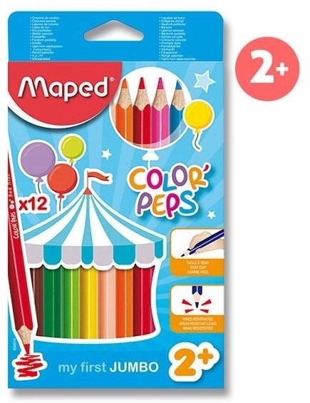 MAPED Pastelky trojboké Jumbo Color'Peps 12ks