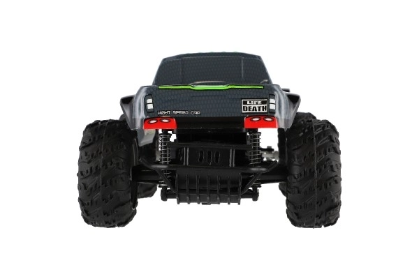 Auto RC pick up terénní plast 25cm 2,4GHZ na baterie šedo-zelený v krabici 32x14x18cm