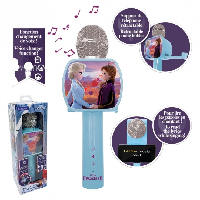 Bezdrátový karaoke mikrofon Disney Frozen s vestavěným reproduktorem a měničem hlasu