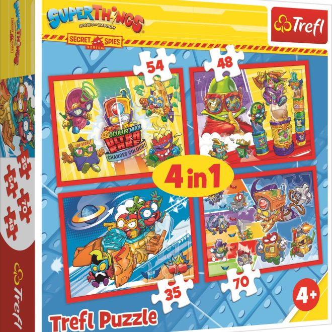 TREFL Puzzle Super Things: Tajní špióni 4v1 (35,48,54,70 dílků)