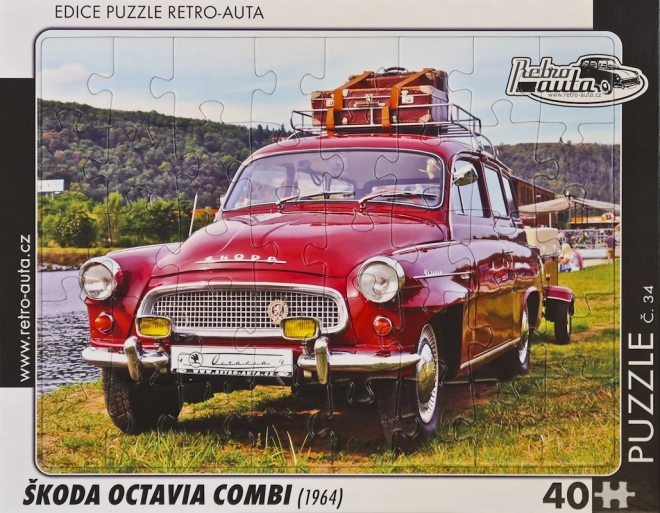 RETRO-AUTA Puzzle č.34 Škoda Octavie Combi (1964) 40 dílků