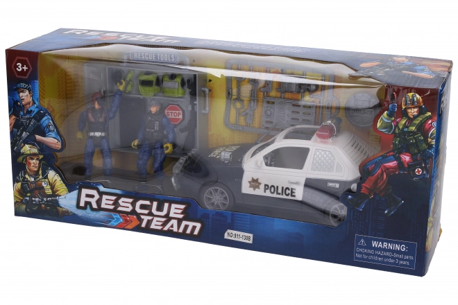 Policie sada figurky a auto 26 cm