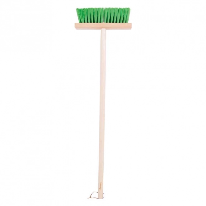 Bigjigs Toys Zahradní metlička s dlouhou násadou zelená