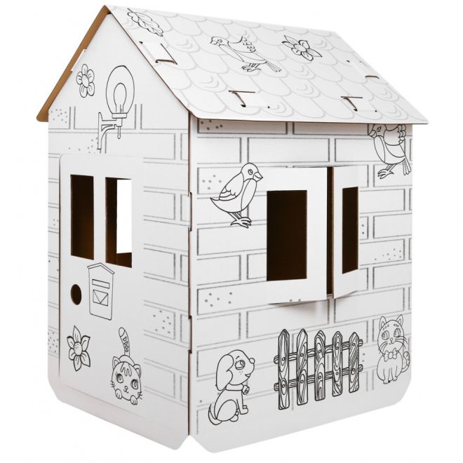 3D Kartonový dům XXL na malování pro děti