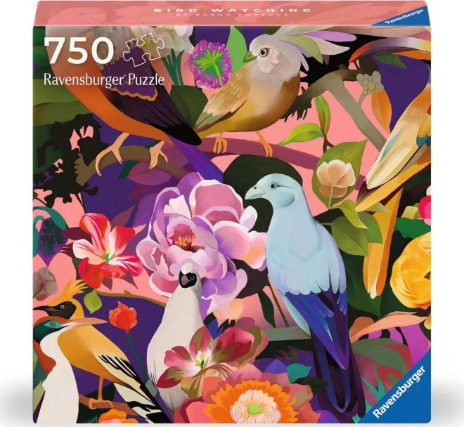 RAVENSBURGER Čtvercové puzzle Art & Soul: Pozorování ptáků 750 dílků