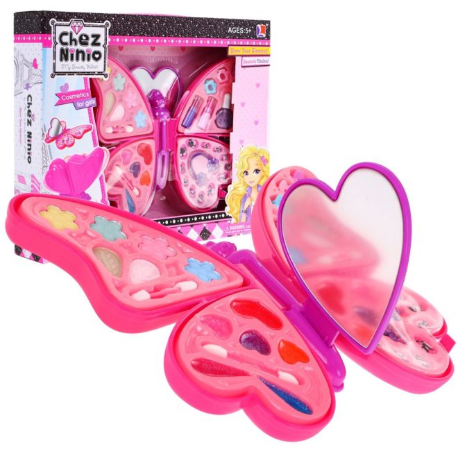 Kosmetická sada Pink Butterfly pro děti 5+ Make-up + doplňky na vlasy a nehty