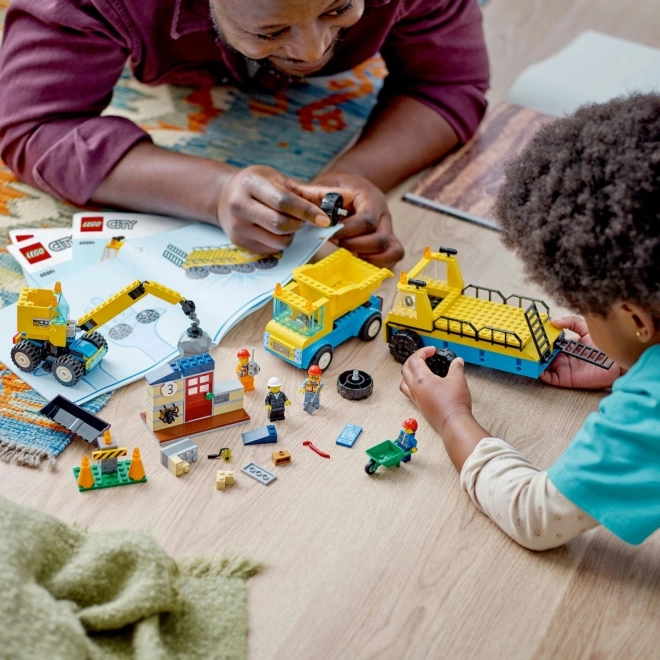 LEGO City 60391 Nákladní auta a jeřáb s demoliční koulí