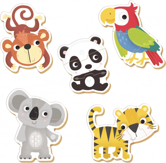 EDUCA Baby puzzle Divoká zvěř 5v1 (3-5 dílků)