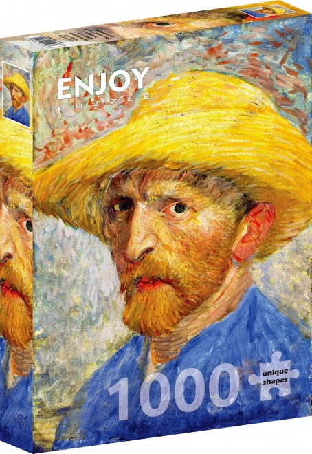 Puzzle Vincent Van Gogh: Autoportrét ve slaměném klobouku 1000 dílků