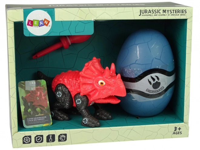 Dinosauří sada Triceratops s vajíčkem DIY šroubovák