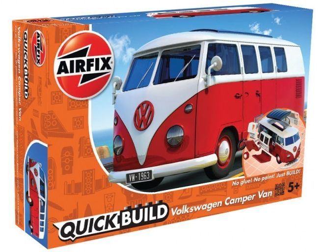 Plastikový model QUICKBUILD VW Camper Van červený