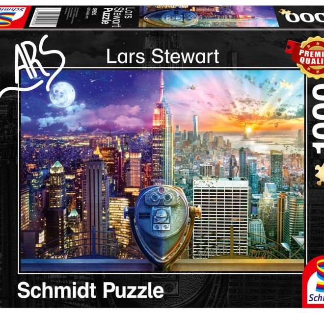 Puzzle prémiové kvality 1000 dílků LARS STEWART New York (Den / Noc)