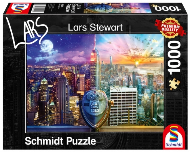 Puzzle prémiové kvality 1000 dílků LARS STEWART New York (Den / Noc)