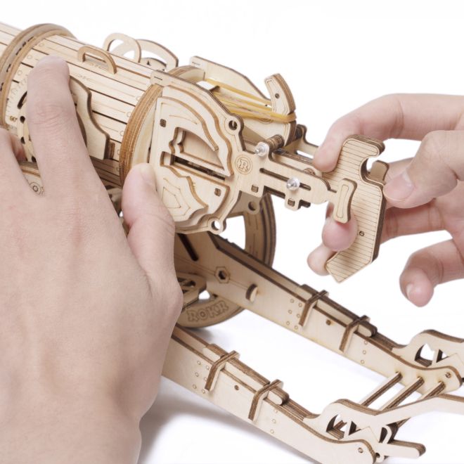 RoboTime 3D dřevěné mechanické puzzle Obléhací kanón
