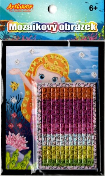 Mozaika mini obrázek mořská panna 10x16cm 6 druhů v sáčku 24ks v boxu