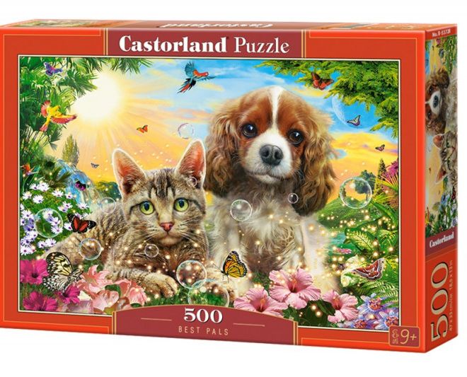Puzzle 500 prvků Nejlepší přátelé kočka a pes