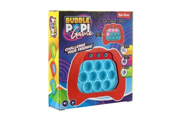 Bubble pops Praskající bubliny silikon postřehová hra na baterie se světlem,zvukem 3 barvy v krab.