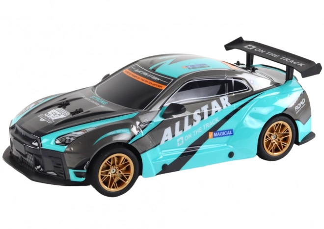 Velké sportovní auto 1:10 na dálkové ovládání tyrkysovo-černé