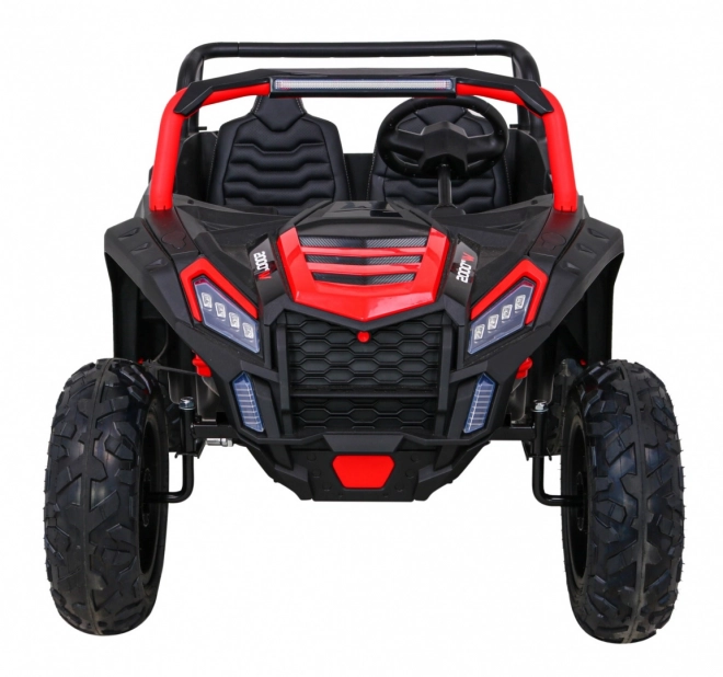 Silná závodní čtyřkolka buggy pro 2 děti Červená + Střídavý motor + Nafukovací kola + LED audio