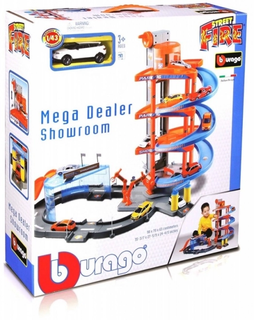 Bburago garáž Street Fire - Mega Dealer Showroom