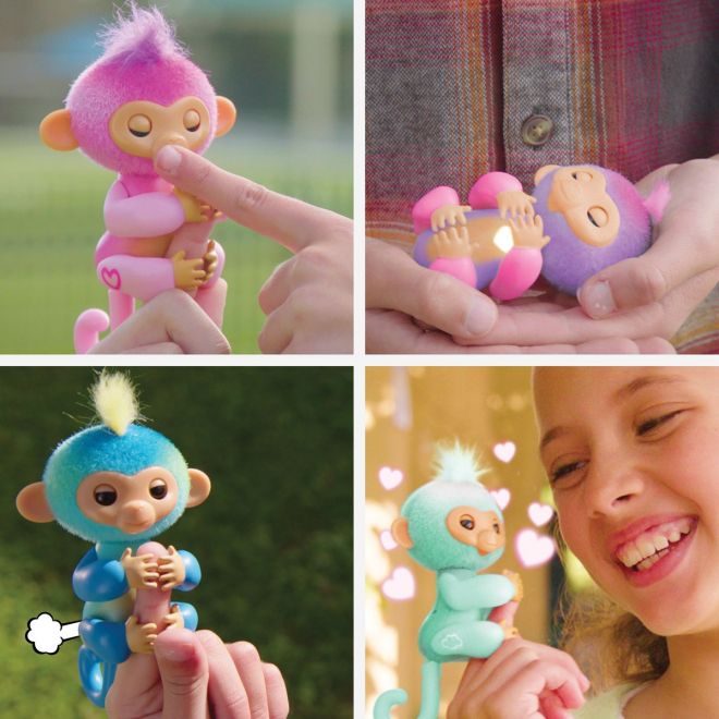 Fingerlings Interaktivní figurka Opička zelená a modrá Ava