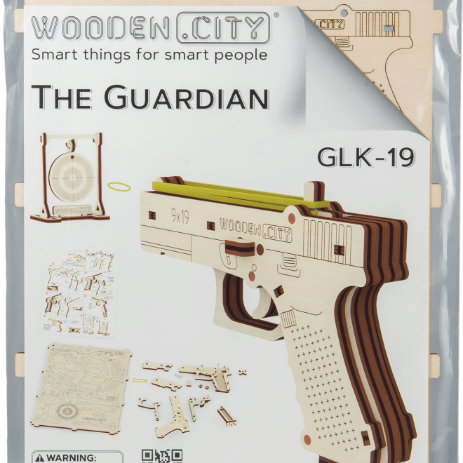 WOODEN CITY 3D puzzle Pistole Guardian GLK-19, 30 dílů
