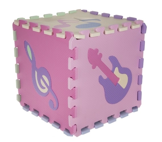 Barevné pěnové puzzle s hudebními nástroji a ohrádkou - 25 kusů