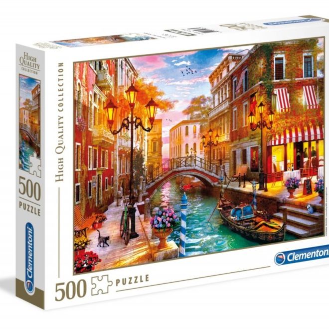 Puzzle 500 prvků ve vysoké kvalitě - Západ slunce nad Benátkami