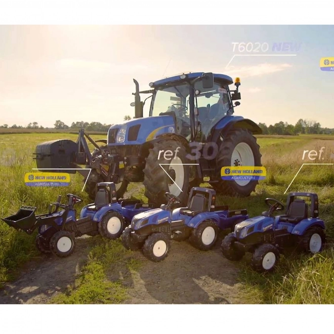 Traktor šlapací New Holland T8 modrý s valníkem