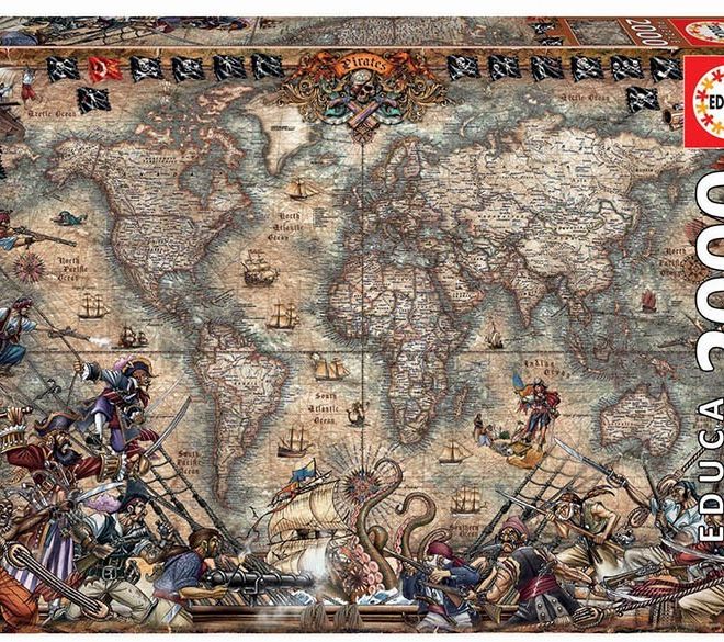 Puzzle 2000 prvků Pirátská mapa