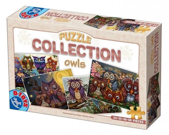 D-TOYS Puzzle Sovičky 4v1 (24,35,48,60 dílků)