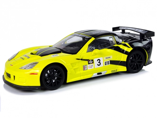 Závodní sportovní auto R/C 1:18 Corvette C6.R žlutá 2.4 G světla