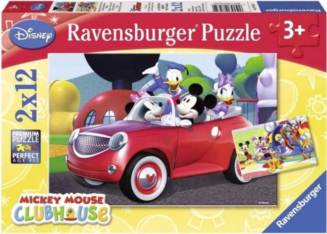 RAVENSBURGER Puzzle Mickey Mouse s přáteli 2x12 dílků