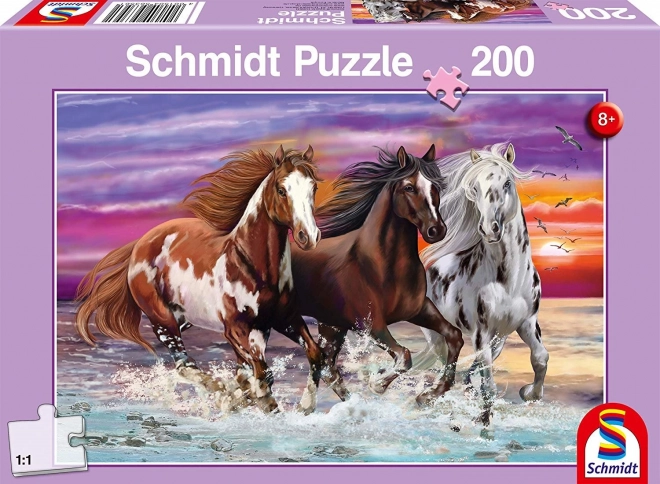 Puzzle Trojice divokých koní od SCHMIDT, 200 dílků