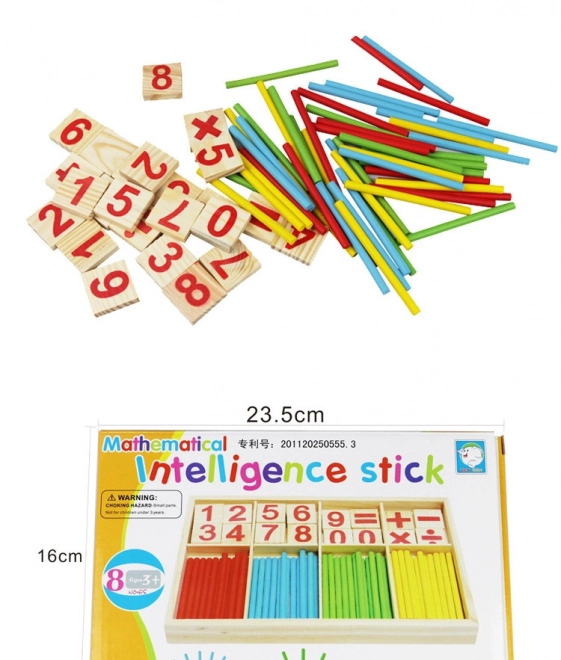 Montessori dřevěná vzdělávací hra s čísly