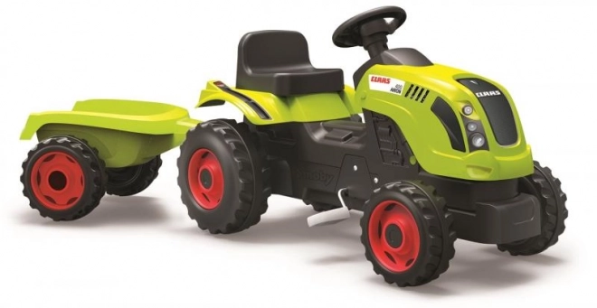 Šlapací traktor CLAAS Arion 400 s vozíkem zelený