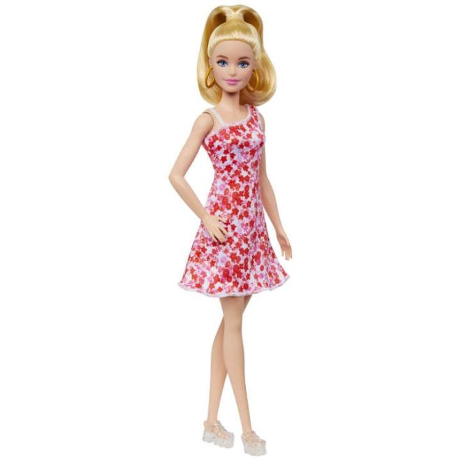 Panenka Barbie Fashionistas v růžových a červených šatech