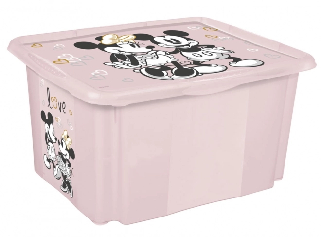 Úložný box s víkem "Minnie", Růžová