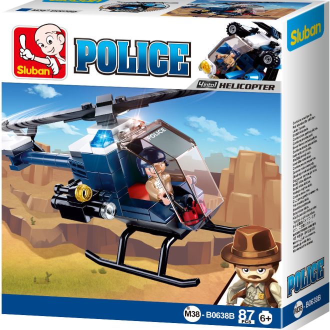 Sluban Policie 4into1 M38-B0638B Helikoptéra
