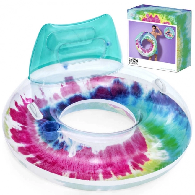 Nafukovací kruh Tie Dye s opěrkou