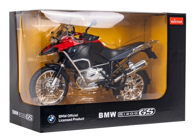 Kovový motocykl BMW R1200GS 1:9 RASTAR – Červený