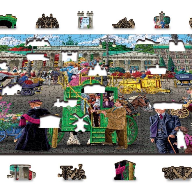Wooden City Dřevěné puzzle Pařížské náměstí v Berlíně 2v1, 505 dílků EKO