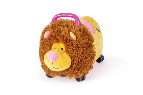Odrážedlo FUNNY WHEELS Rider Ride-On lvíček 50cm plyšový nosn. 25kg v krabici 49x30x23cm 12m+ – Růžový