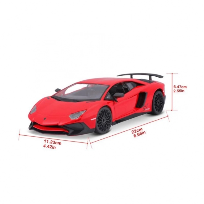 Kovový model Bburago Lamborghini Aventador červený 1:24