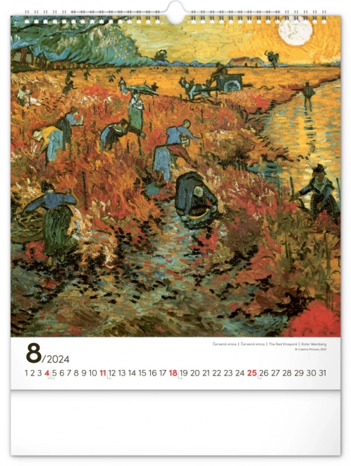 Nástěnný kalendář Vincent van Gogh 2024, 30 × 34 cm