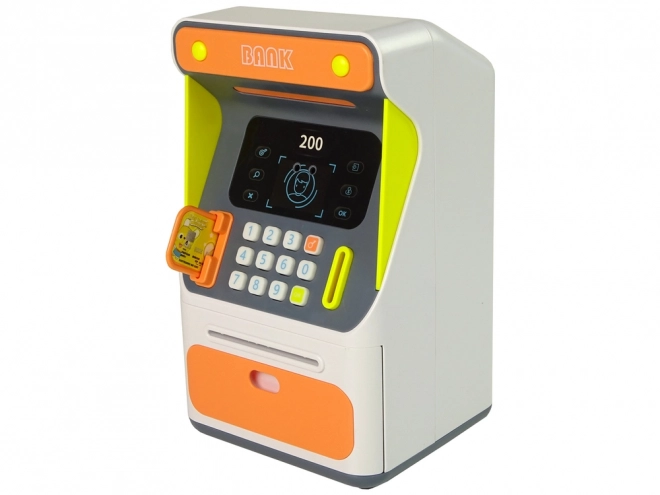 Bankomat Money Box Senzor rozpoznávání obličeje PIN Saving Orange