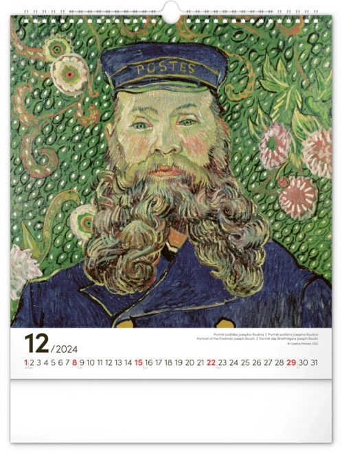 Nástěnný kalendář Vincent van Gogh 2024, 30 × 34 cm
