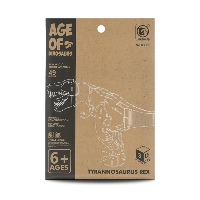 Dřevěné 3D puzzle Tyrannosaurus Rex