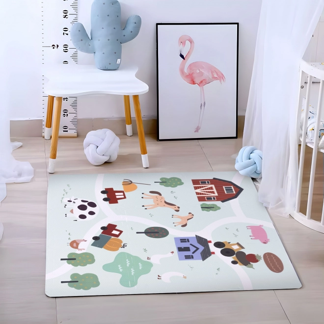 Velká pěnová podložka EVA pro děti Farma 90,5x90,5 cm 21 ks ECOTOYS