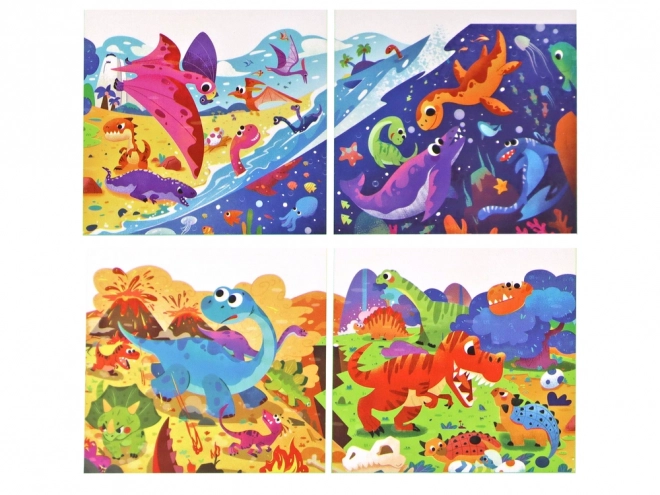 Puzzle Svět dinosaurů 4v1 Dinosauři - 73 dílků